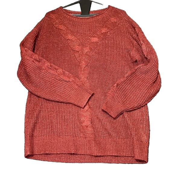 Lauren Conrad Sweater Womens Size Medium‎ Red/Orange Round Neck Knit Acrylic - Picture 2 of 13